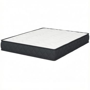 Colchón Viscoelástico 160x200 Para 2 Personas Con Bordes Reforzados Y Base Antideslizante, Tejido De Punto, Blanco Y Gris