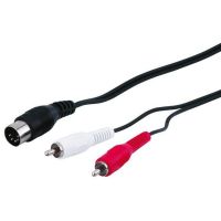 goobay cable de audio estereo rca a m-din 5-pines 1m negro
