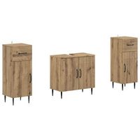 juego de gabinete de bano de 2 piezas haarlem roble artisan vidaxl