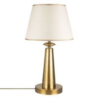 lampara de mesa pardo-3041 oro cobrizo metal tela diametro 30x55 cm