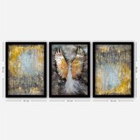 cuadro decorativo enmarcado 3sc11 multicolor 35x45 cm 3 piezas