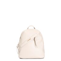 mochila de suave piel ecologica con bolsillo delantero y tirador de cremallera anudado sand