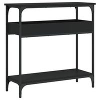 mesa consola con estante madera ingenieria negra 75x29x75 cm vidaxl