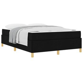 Estructura De Cama Negro 140 X 190 Cm Tela Vidaxl