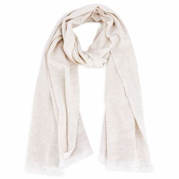Bufanda de cachemira y lana diamante beige 40 x 190 cm