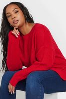 yours jersey de punto rojo con hombro caido mujer curvy y tallas grandes yours