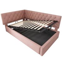 sofa cama 90x190 cm con arcon hidraulico almacenamiento y terciopelo