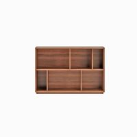 estanteria libreria en melamina nogal 80x119x32 cm