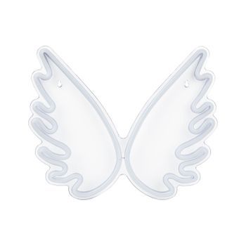Letrero Led De Neón Blanco Pvc Luces Alas De Ángel Accesorio Decorativo Gabriel