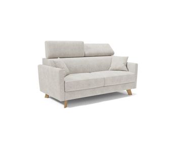 Francy sofá cama con reposacabezas ajustables 160 cm (mat. 120x197) blanco