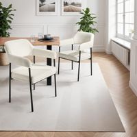 2 sillas de comedor de tejido 120 kg 58 x 62 x 85 cm blanconegro