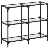 mesa consola superficie vidrio transparente acero 98x30x81 cm vidaxl