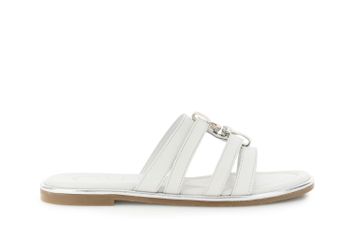 sandalias de piel con accesorio esmaltado white 38