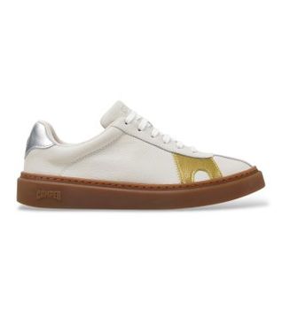 Camper para mujer. K201909-005 Zapatillas de piel Runner Twentyfive Twins blanco roto (42), Plano, Cordones, Casual