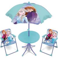 set mesa con sombrilla y sillas frozen