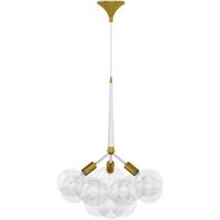 lampara de techo bolas de cristal  - lampara colgante de diseno - glaub blanco