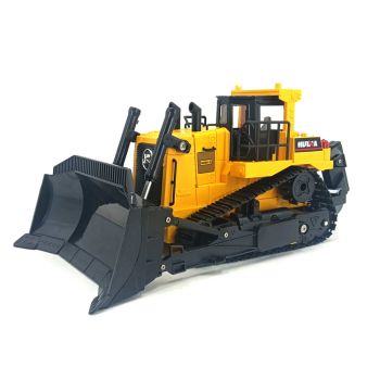 Huina 1554 1/16 11CH RC Bulldozer Coche Bulldozer Pesado Vehículo RC para Niños Juguetes Eléctricos Regalos para Niños