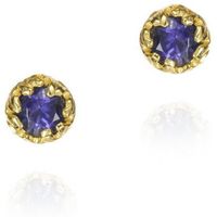 jorge revilla pendientes pendientes de boton con zafiro de plata con bano de oro 18k para mujer