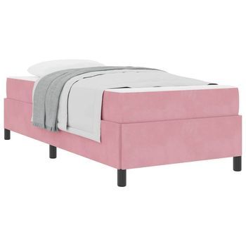Estructura De Cama Rosa Y Blanco 80 X 200 Cm Terciopelo