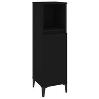 armario de bano madera contrachapada negro 30x30x100 cm vidaxl
