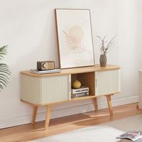 mueble de tv tysvar con 2 puertas 120x40x58 cm - bambubranco crema encasa