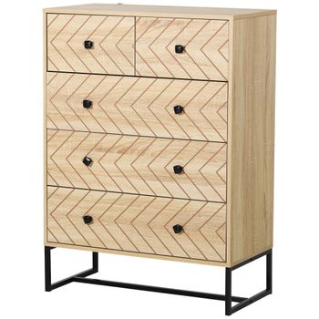 Armario auxiliar 80x39.5x110 cm color de madera natural