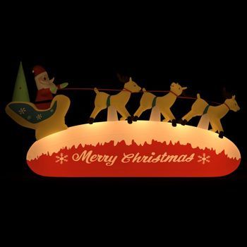 Papá Noel Y Renos De Navidad Inflables Con Led 145 Cm Vidaxl