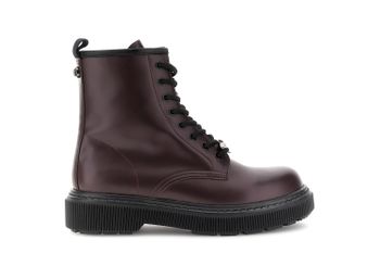 botines de ocho ojales efecto piel envejecida bordeaux 41
