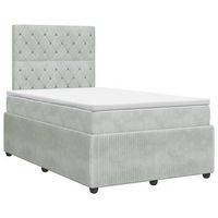cama tapizada 200x120x1405 cm terciopelo - gris