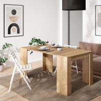 consola extensible efecto madera roble 160x90x77cm