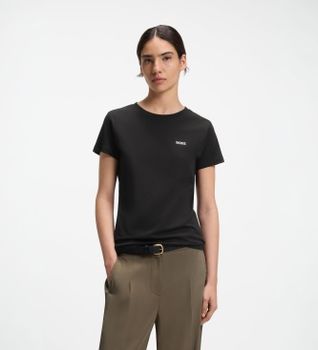 BOSS para mujer. 50506973 Camiseta Esogo negro (XL), Casual, Algodón, Manga corta