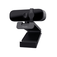 webcam con microfono trust tanor full hd 1080p negra para videolla nitidas con 85 mat recicl