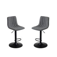 lote de 2 taburetes de tela gris oscuro cm 45x45 91h