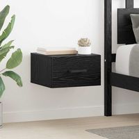 set de 2 mesitas de noche - mueble de dormitorio - madera contrachapada - roble negro 35x35x20cm