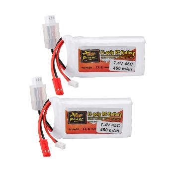 Batería LiPo ZOP Power 2S 7.4V 450mAh 45C con enchufe JST para Betafpv Pavo Pico Whoop RC FPV Racing Drone