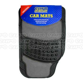 Black Rubber Mat Set - Grey Carpet Centre