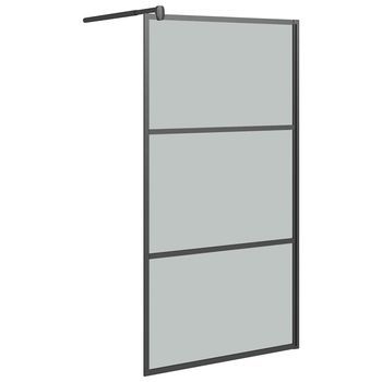Mampara De Ducha Accesible Vidrio Esg Oscuro Negro 100x195 Cm Vidaxl