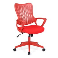 costway silla oficina ergonomica con reposabrazos cojin acolchado respaldo transpirable mariposa para estudiar trabajar rojo