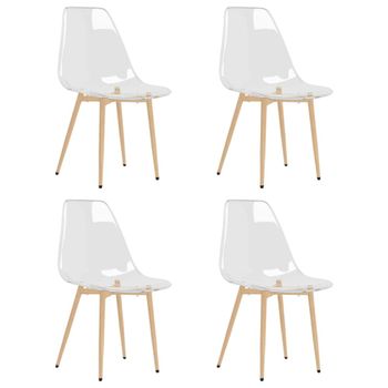 Lote de 4 sillas de comedor metal transparente 46x52x84 cm