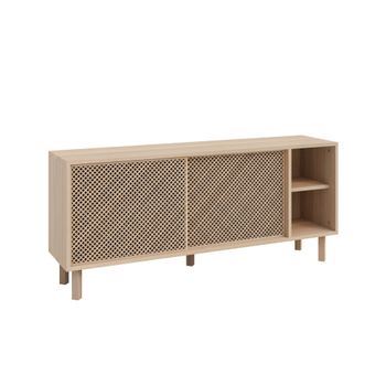Aparador de madera natural con celosía 150 cm Barnizado