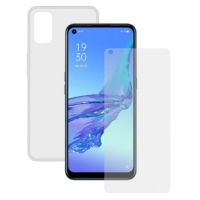 contact pack funda transparente  protector cristal templado para oppo a53