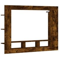mueble tv  mueble de salon  armario tv madera de ingenieria roble ahumado 152x22x113 cm