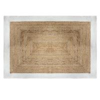alfombra de yute kahi con borde blanco 120x170cm