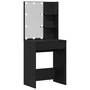 Mesa Tocador | Mesa De Maquillaje Roble Negro 60 X 40 X 140 Cm Madera De Ingeniería