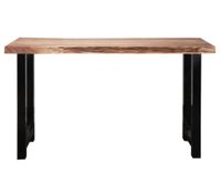 mesa alta de madera de acacia y acero 150 cm