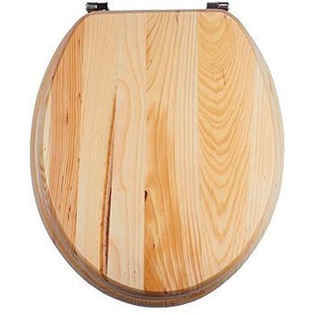 Tapa De Wc Universal En Mdf Con Bisagras De Acero Inox 43,5x37,5 Cm Pino