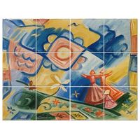 legendarte - panel decorativo multiple chicas cantantes - josef capek cm 150x200 12 paneles
