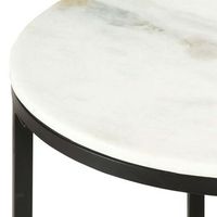 mesa de centro  50 x 35 cm  marmol y acero con recubrimiento en polvo - blanco