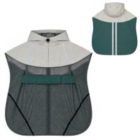 pawhut impermeable para perros con capucha chubasquero agujero para correa tiras reflectantes perros grandes 20-30 kg l verde