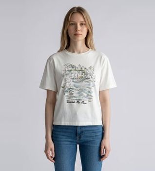 Weekend Max Mara para mujer. 2625976051650 Camiseta Sala blanco (M), Casual, Algodón, Manga corta